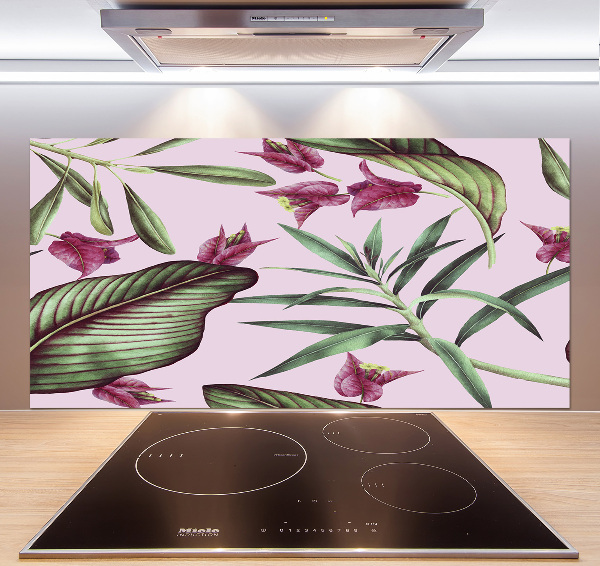 Kitchen splashback Tropical flowers