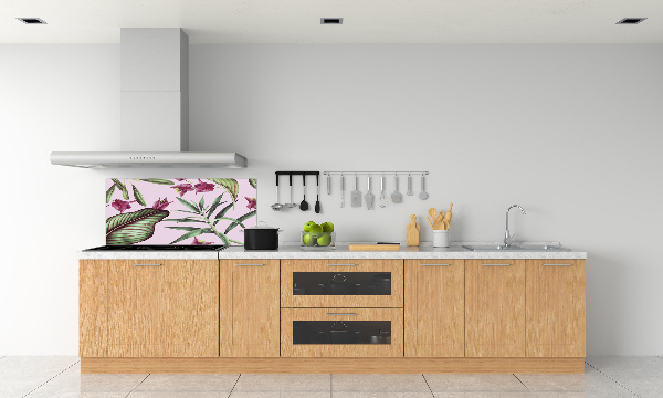 Kitchen splashback Tropical flowers