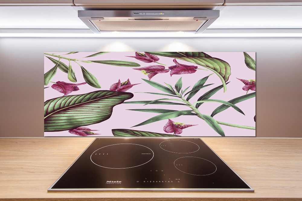 Kitchen splashback Tropical flowers