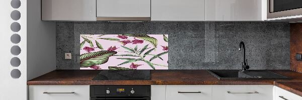 Kitchen splashback Tropical flowers