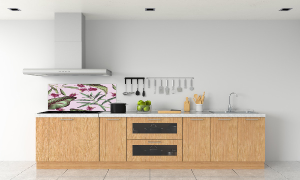 Kitchen splashback Tropical flowers