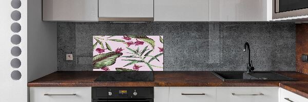 Kitchen splashback Tropical flowers