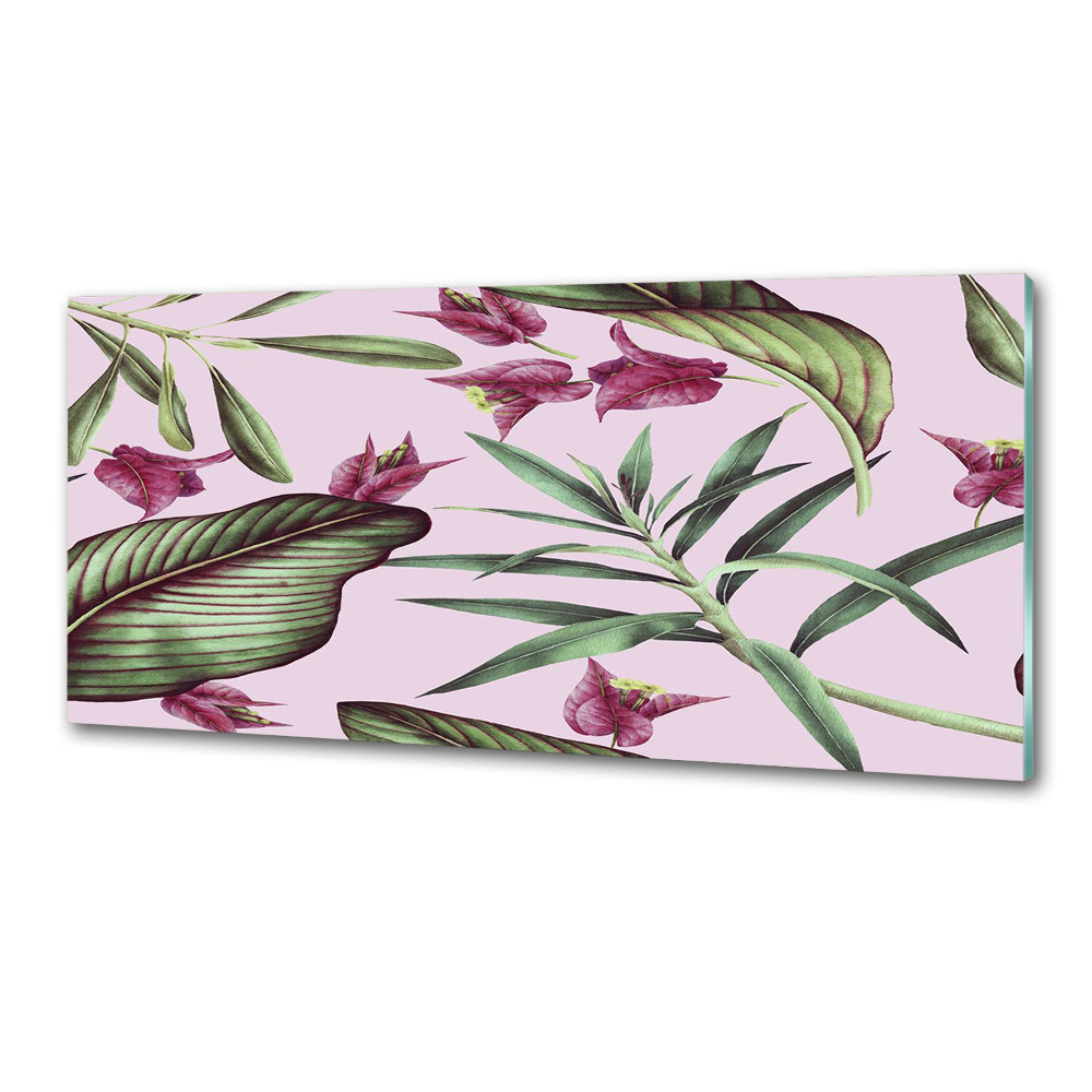 Kitchen splashback Tropical flowers