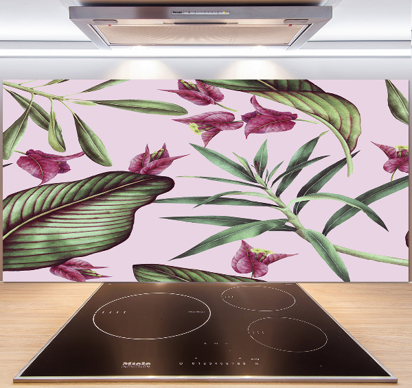 Kitchen splashback Tropical flowers