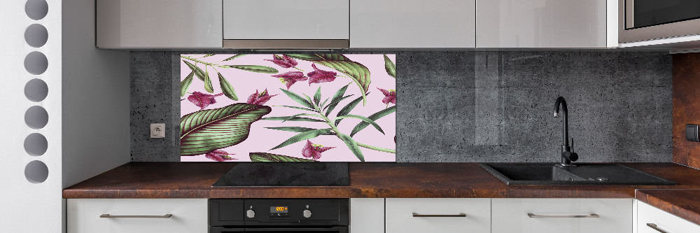 Kitchen splashback Tropical flowers