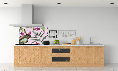 Kitchen splashback Tropical flowers