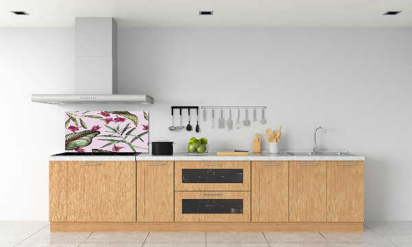 Kitchen splashback Tropical flowers