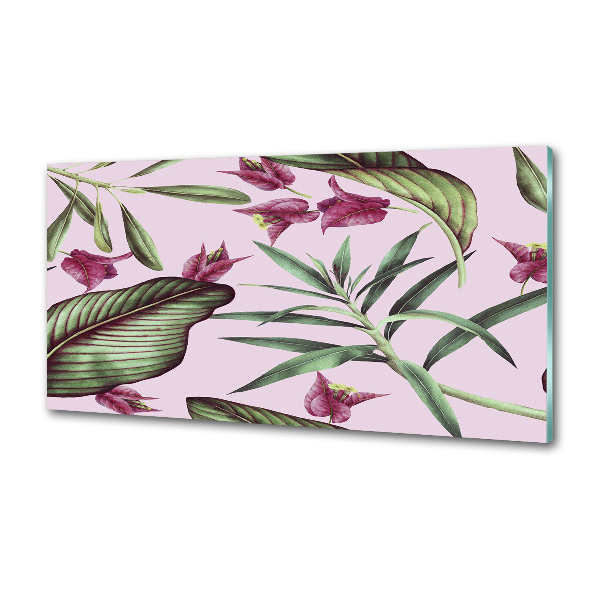 Kitchen splashback Tropical flowers