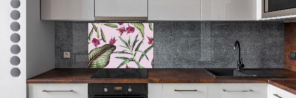 Kitchen splashback Tropical flowers