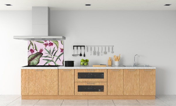 Kitchen splashback Tropical flowers