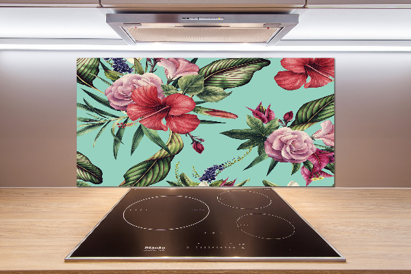 Kitchen splashback Tropical flowers