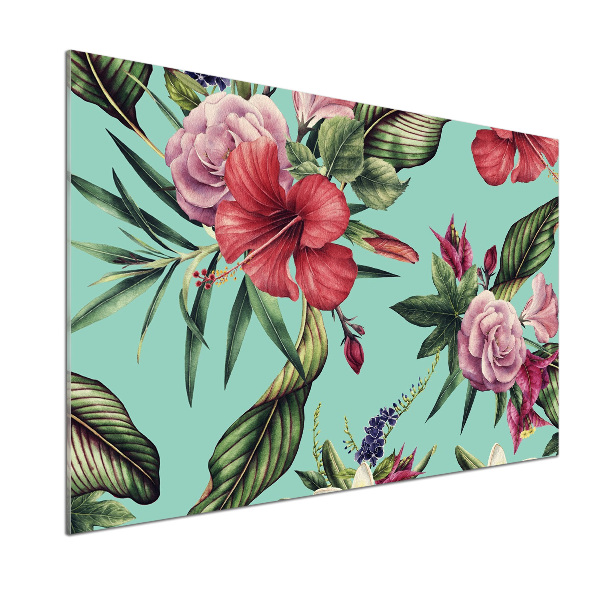 Kitchen splashback Tropical flowers