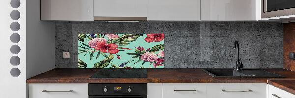 Kitchen splashback Tropical flowers