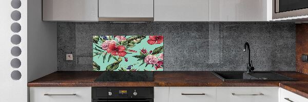 Kitchen splashback Tropical flowers