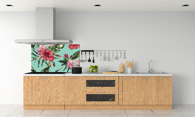 Kitchen splashback Tropical flowers