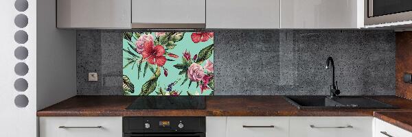 Kitchen splashback Tropical flowers