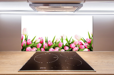 Cooker splashback Pink tulips