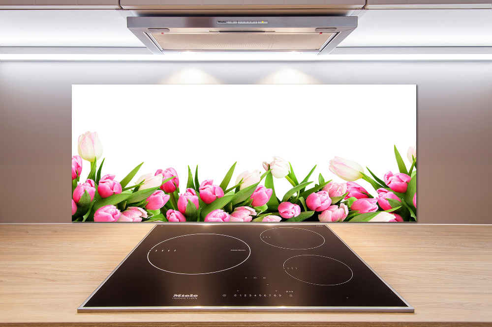 Cooker splashback Pink tulips