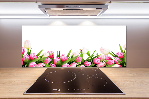 Cooker splashback Pink tulips