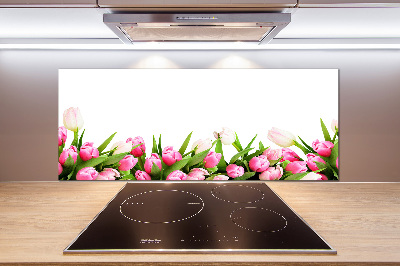 Cooker splashback Pink tulips