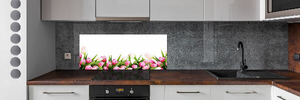 Cooker splashback Pink tulips