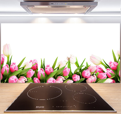 Cooker splashback Pink tulips