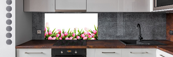 Cooker splashback Pink tulips