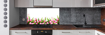 Cooker splashback Pink tulips