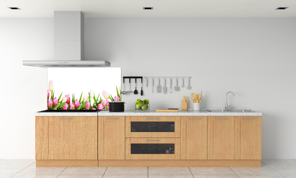 Cooker splashback Pink tulips