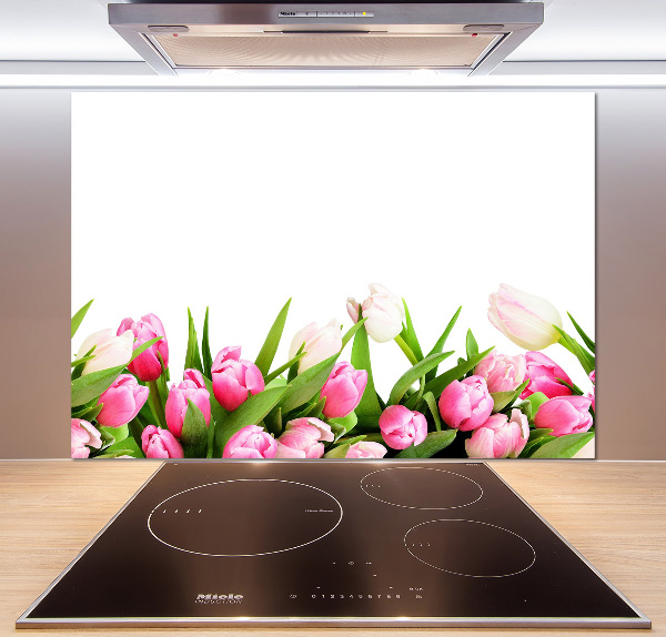 Cooker splashback Pink tulips