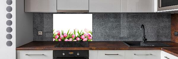 Cooker splashback Pink tulips