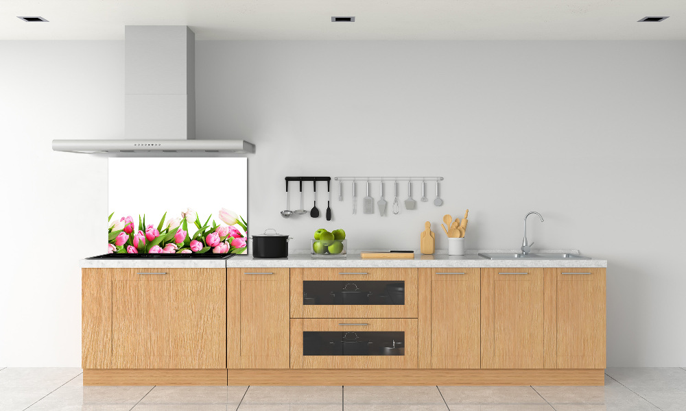 Cooker splashback Pink tulips