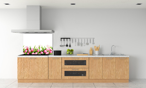 Cooker splashback Pink tulips