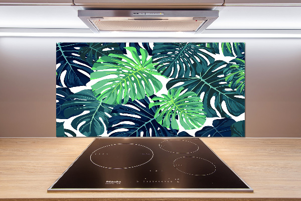 Kitchen wall panels Tropical leaves