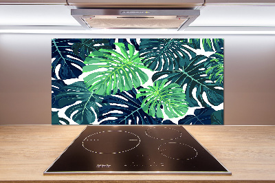 Kitchen wall panels Tropical leaves