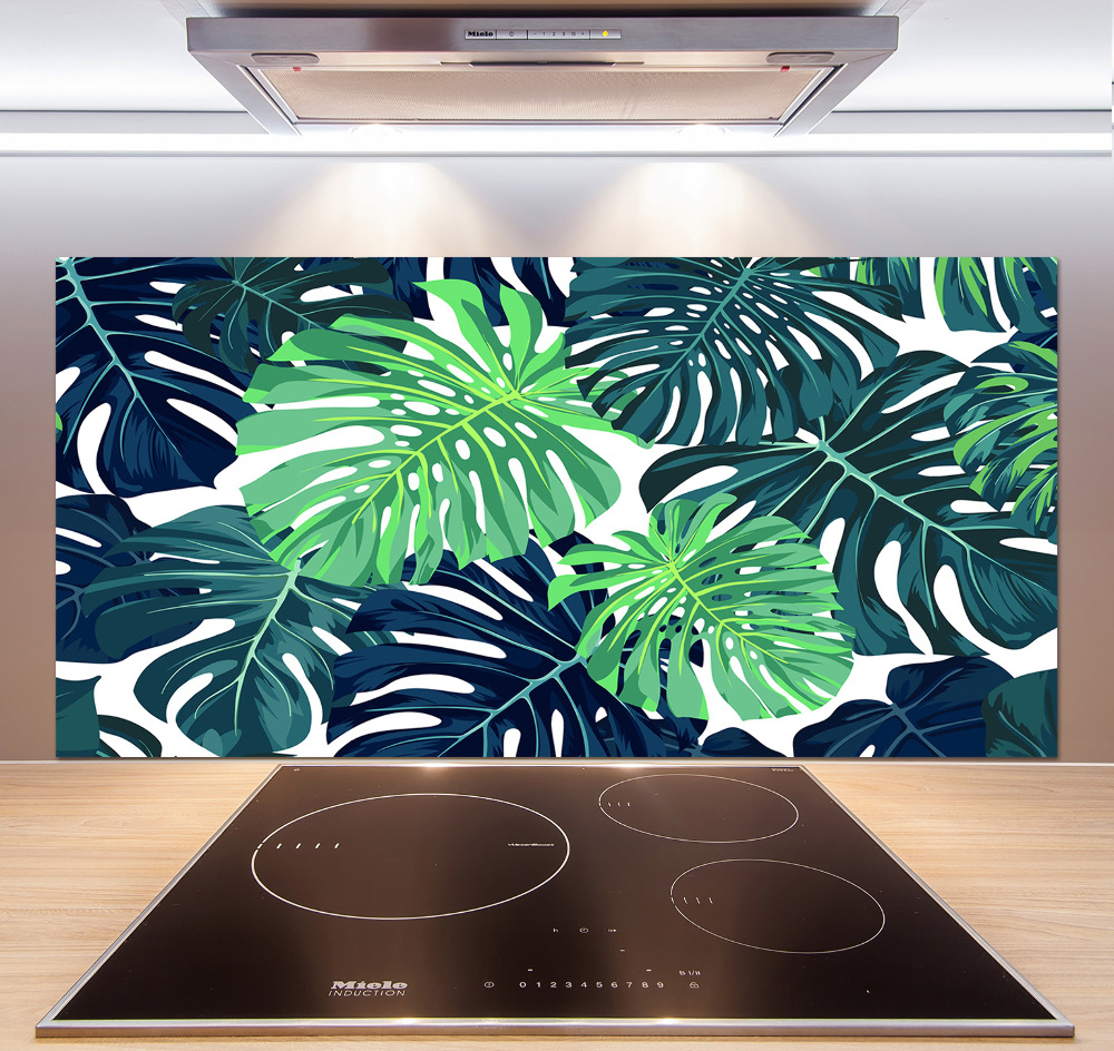 Kitchen wall panels Tropical leaves