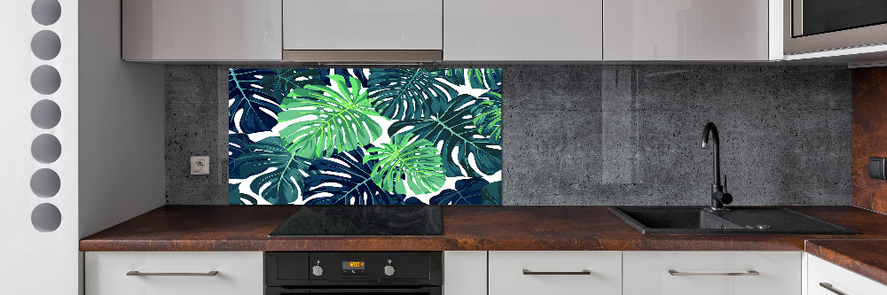 Kitchen wall panels Tropical leaves