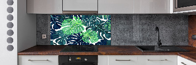 Kitchen wall panels Tropical leaves