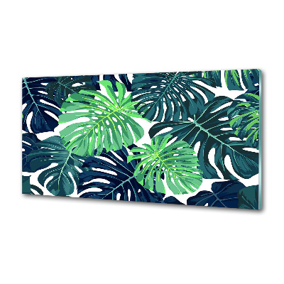 Kitchen wall panels Tropical leaves