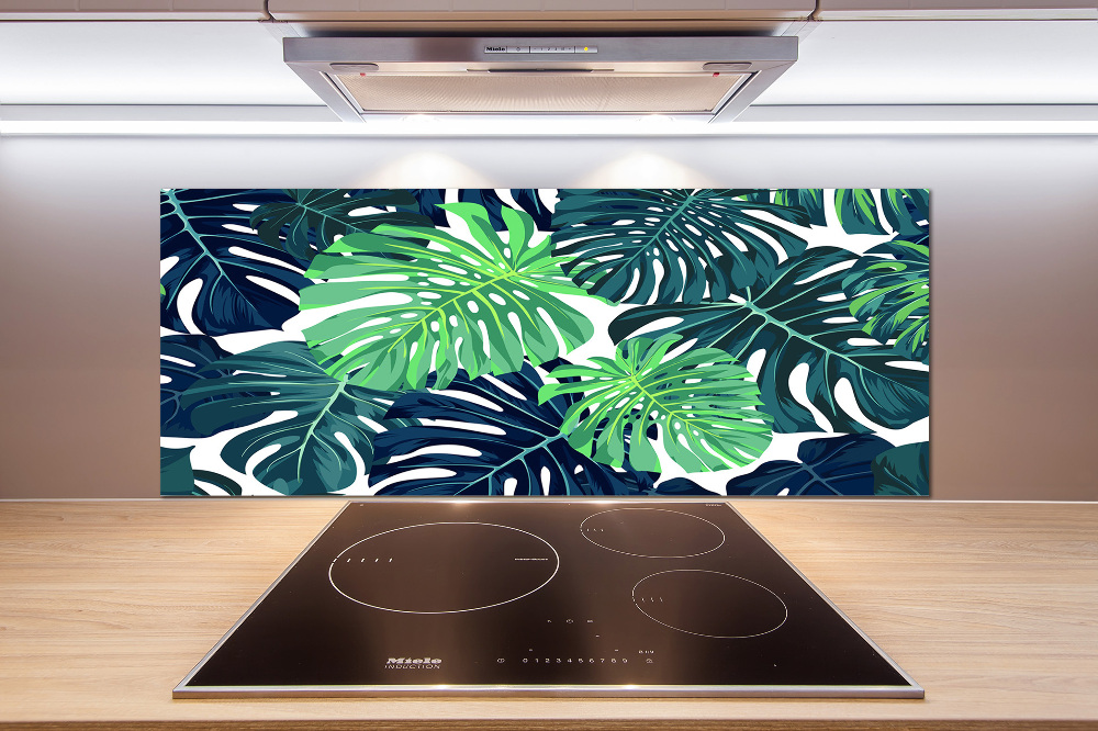 Kitchen wall panels Tropical leaves