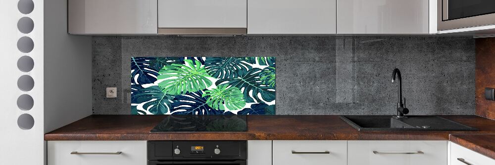 Kitchen wall panels Tropical leaves