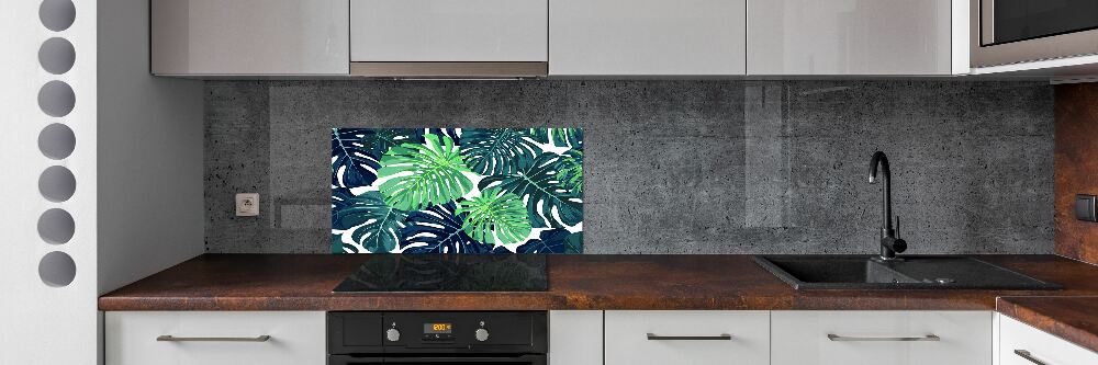 Kitchen wall panels Tropical leaves