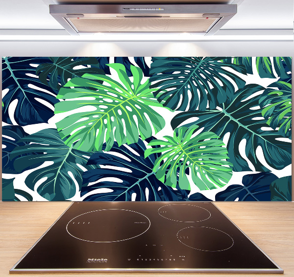 Kitchen wall panels Tropical leaves