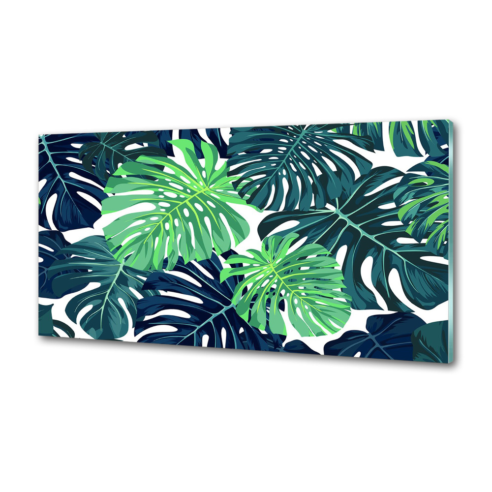 Kitchen wall panels Tropical leaves