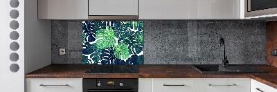 Kitchen wall panels Tropical leaves