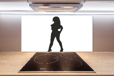 Cooker splashback A woman's silhouette