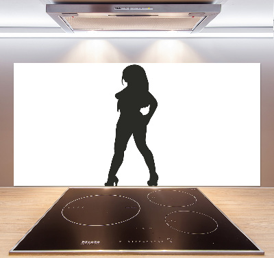 Cooker splashback A woman's silhouette