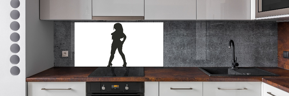 Cooker splashback A woman's silhouette