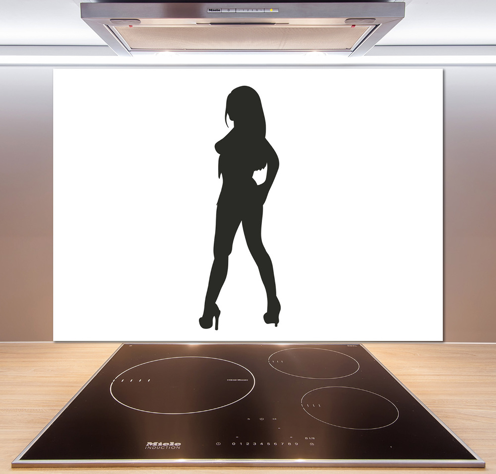 Cooker splashback A woman's silhouette