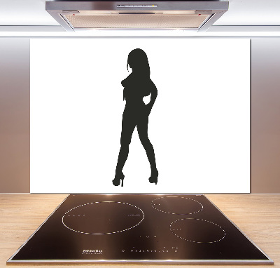 Cooker splashback A woman's silhouette